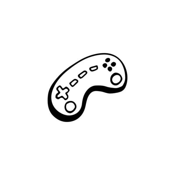 Hand Drawn Doodle Game Console Linear Illustration Vector Image — Stock Vector