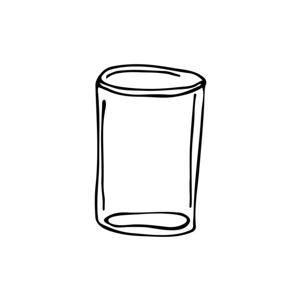 Handritad Klotter Ett Glas Svart Vit Vektor Illustration För Webben — Stock vektor