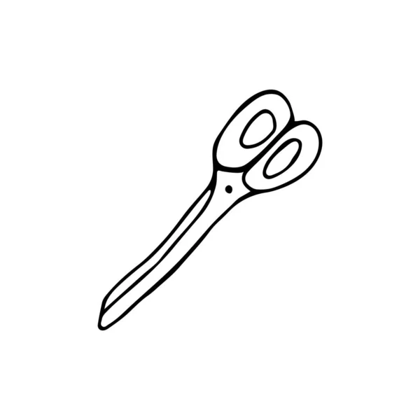 Ψαλίδι Ζωγραφισμένο Στο Χέρι Ασπρόμαυρη Διανυσματική Απεικόνιση Για Διαδίκτυο Βιβλιαράκια — Διανυσματικό Αρχείο