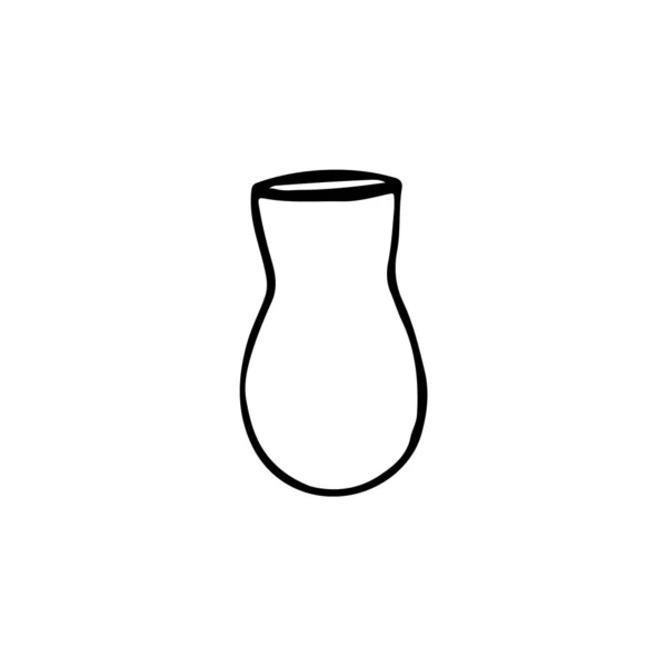 黒と白のドアの花瓶 ウェブサイト バナー カード デザイナーのための手描きの画像 — ストックベクタ