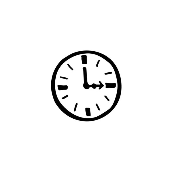 Reloj Pared Garabato Blanco Negro Imagen Dibujada Mano Para Sitios — Archivo Imágenes Vectoriales