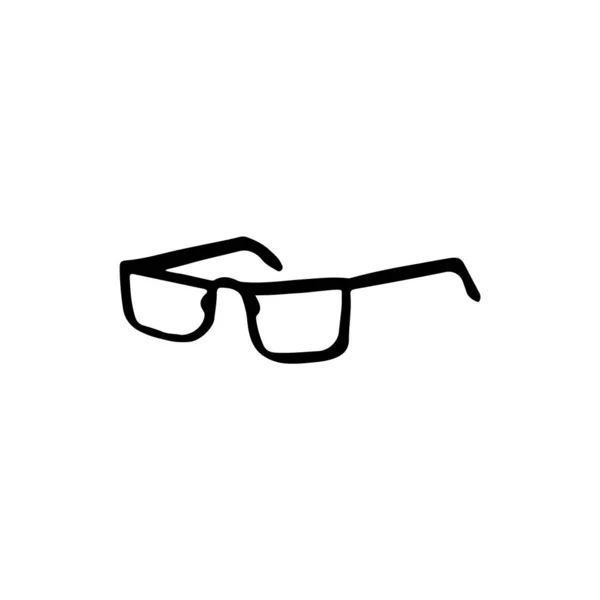 Occhiali Stile Scarabocchio Bianco Nero Immagine Disegnata Mano Web Banner — Vettoriale Stock