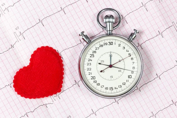 Cronometru Cardiograma Inima — Fotografie, imagine de stoc