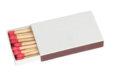 Beyaz arkaplan üzerinde eski kibrit kutusu