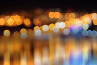 Bulanık kentsel arka plan ile ufuk ışık açık