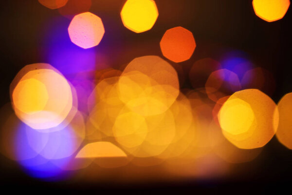 Blurred abstract urban background with defocused lights outdoor