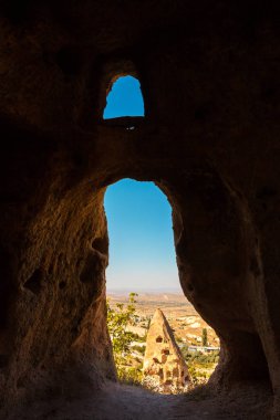 Kapadokya, Türkiye 'deki mağaradan görüntü