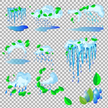 Vektör bahar buz sarkıtları