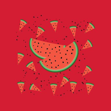 Karpuz dilimleri ile vektör desen