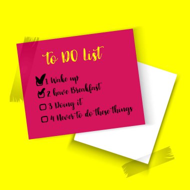 Gölge ve izole metin ile gerçekçi vektör yapışkan notlar