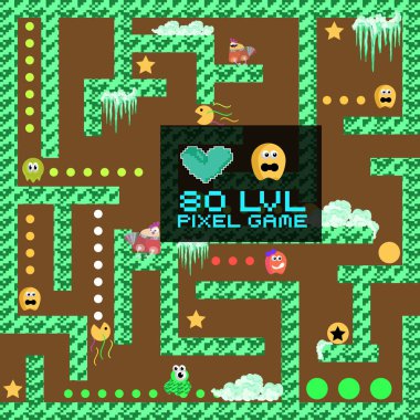 8-bit piksel Retro Arcade oyunu.
