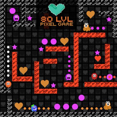 8-bit piksel Retro Arcade oyunu.