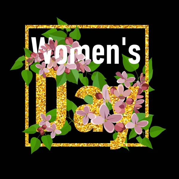 8 maart wenskaart. Sjabloon voor internationale dag van de Womens — Stockvector