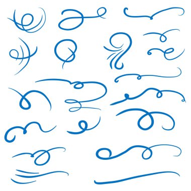 Girdap çizgi curl desenleri izole