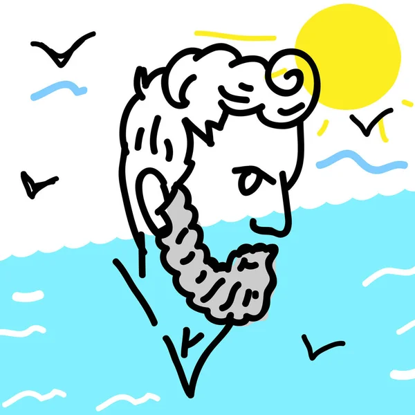 Ескіз з руки бородатого чоловіка — стоковий вектор