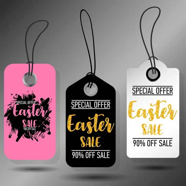 Happy Easter sale tags. Holiday labels set. — Stock Vector