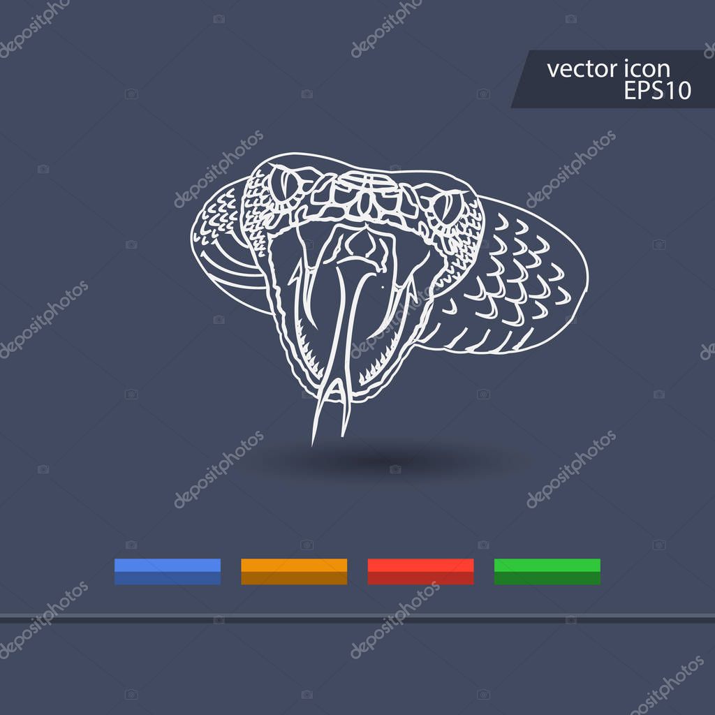 Vector snake logo template. Viper symbol or icon