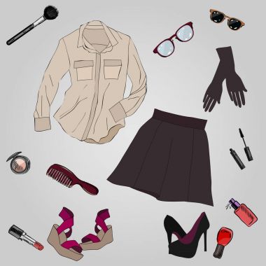 Son moda Bayan giyim kümesi. Kadın ceket kıyafeti,