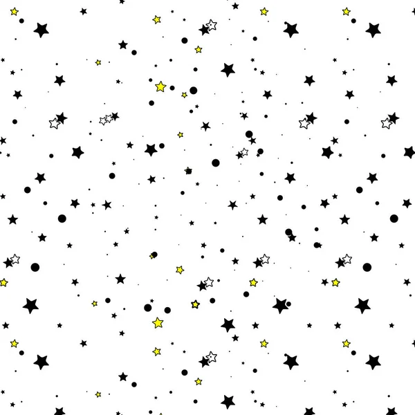 Απρόσκοπτη μοτίβο με νυχτερινό ουρανό και αστέρια. — Διανυσματικό Αρχείο