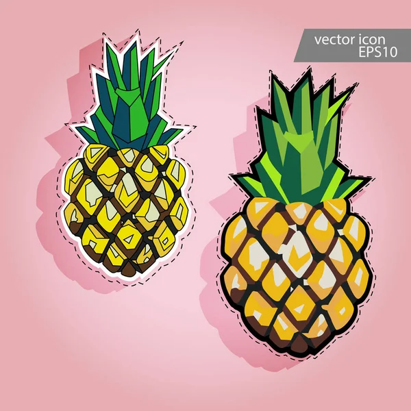 Ananas simgesi. Ananas vektör etiket. — Stok Vektör