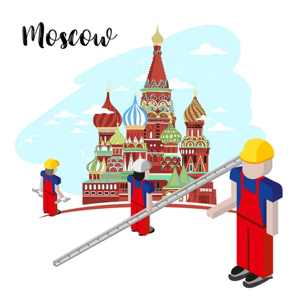 Dívka turné Moskva — Stockový vektor