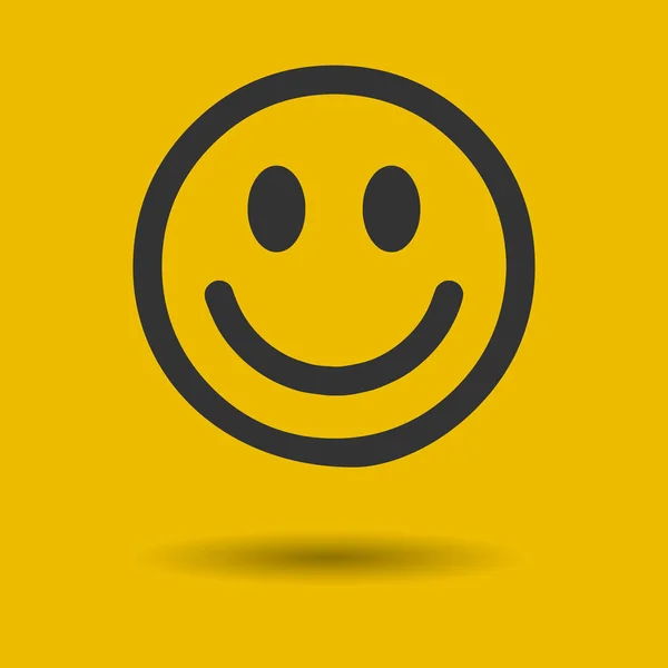 Ikona uśmiechu w modnym płaskim stylu na szarym tle. Szczęśliwy symbol twarzy do projektowania stron internetowych, logo, aplikacji, interfejsu użytkownika. Ilustracja wektora, EPS10. — Wektor stockowy