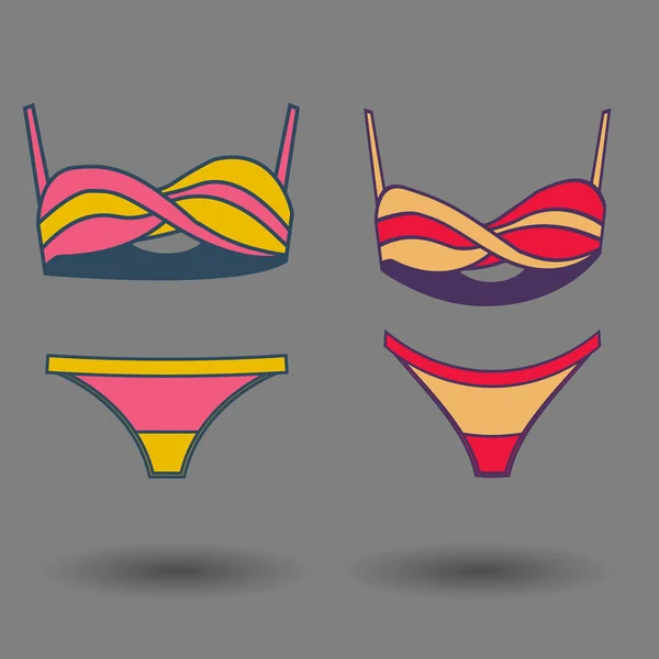 Vettore icona web bikini piatto — Vettoriale Stock
