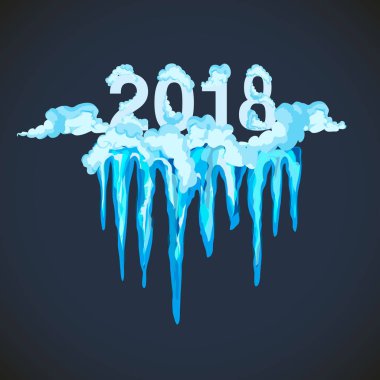 Vektör Icicle ve kar öğeleri clipart. Farklı kar cap