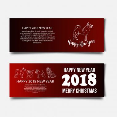 Çin yeni yılı 2018 şenlikli vektör kartı tasarımı ile şirin köpek, 2018 yıl Tarih damgası metnin çevirisi zodyak sembolü: iyi şanslar isteklerine