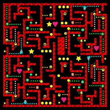 Yarış canavar hayaletler. Arcade oyun simgesi. Retro oyun tasarımı.