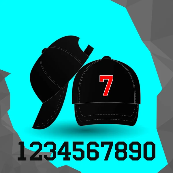 黒い野球帽 — ストックベクタ