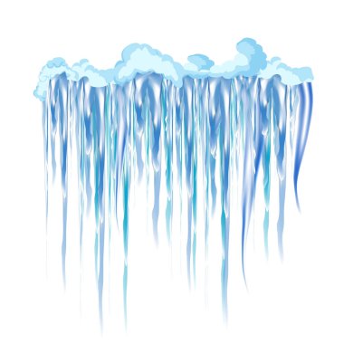 Vektör Icicle ve kar öğeleri clipart. Farklı kar cap