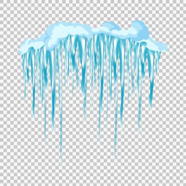 Vektör Icicle ve kar öğeleri clipart. Farklı kar cap