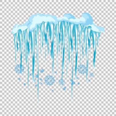 Vektör Icicle ve kar öğeleri clipart. Farklı kar cap