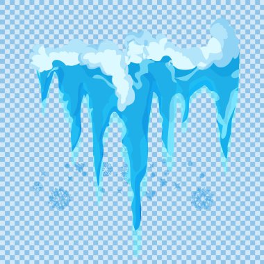 Vektör Icicle ve kar öğeleri clipart. Farklı kar cap