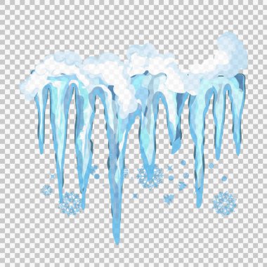 Vektör Icicle ve kar öğeleri clipart. Farklı kar cap