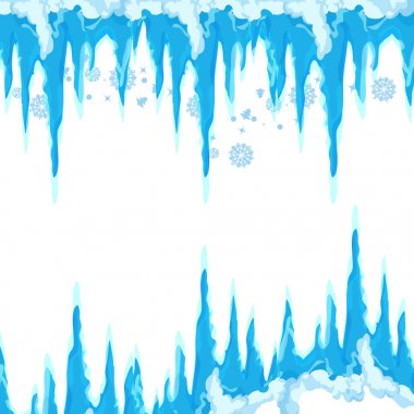 Vektör Icicle ve kar öğeleri clipart. Farklı kar cap