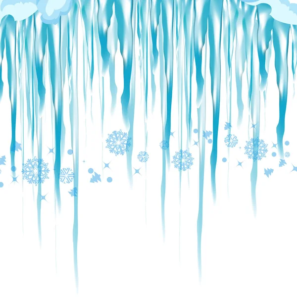 Vector icicle and snow elements clipart. Different snow cap — Stock Vector