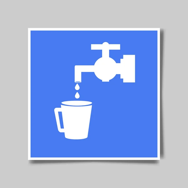 Woda dotknij ikonę płaskie wody z kranu — Wektor stockowy