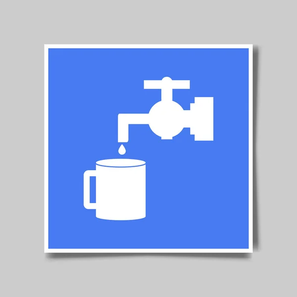 Vatten tryck Flat ikonen Vattenkran — Stock vektor