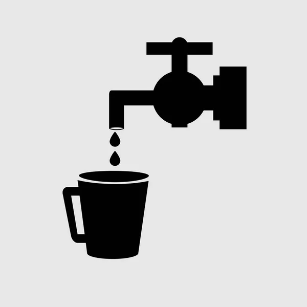 Νερό βρύσης επίπεδη εικονίδιο νερό βρύσης — Διανυσματικό Αρχείο