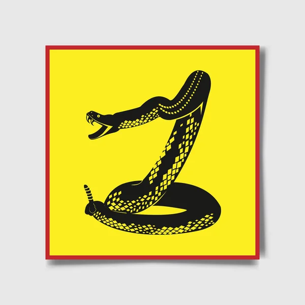 Знак небезпеки. Змія і знак ретельно змії — стоковий вектор