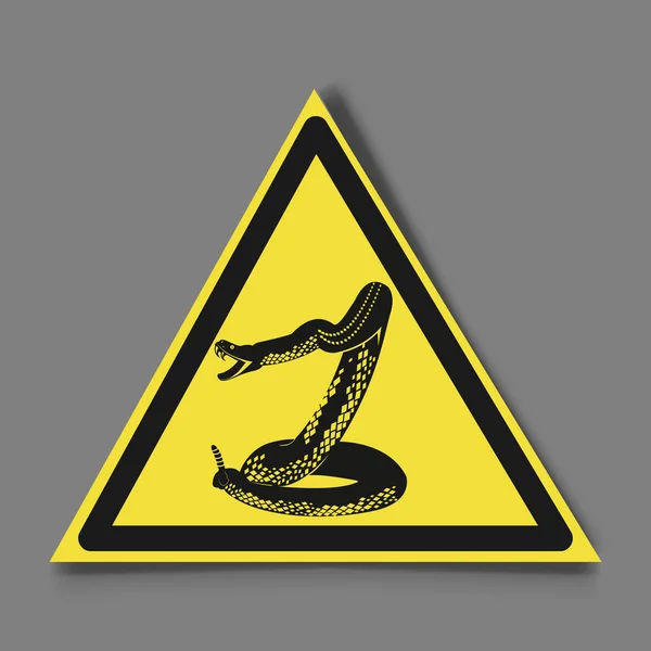 Sign danger. Snake and sign carefully snakes — Stock Vector