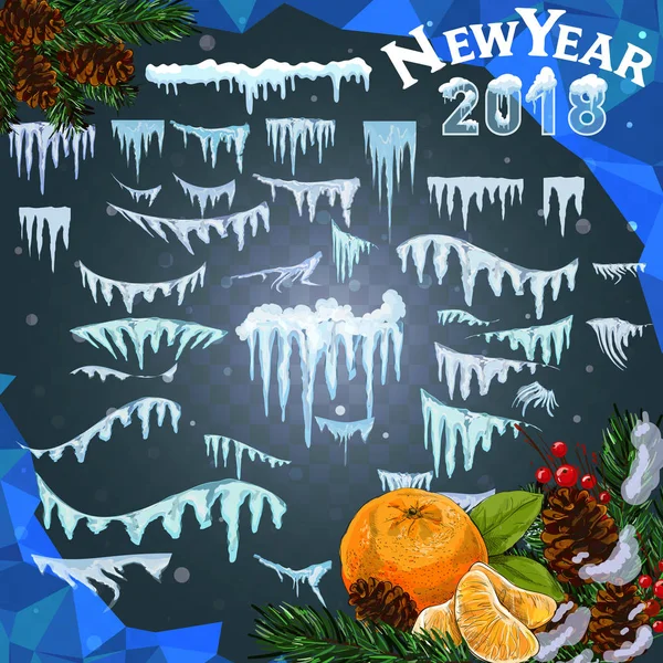 Saydam arka plan üzerinde izole kar buz sarkıtları kümesi.