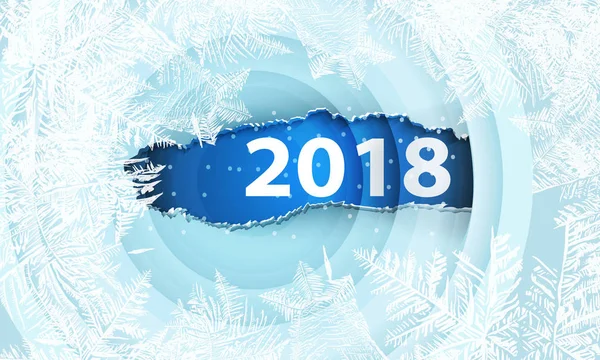 2018 το νέο έτος στον πάγο παγωμένος φόντο. Καθολικά χρώματα. Χρησιμοποιείται ένα επεξεργάσιμο κλίση για εύκολη αλλαγή χρωμάτων — Διανυσματικό Αρχείο