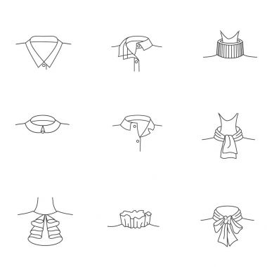 Moda gömlek collars.types kadın collars.collar forması, sketch. yaka için kadın Bluzlar.