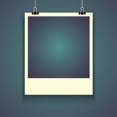 Tablo boş vintage fotoğraf çerçevelemek. siyah ve beyaz. gri arka plan üzerinde izole. vektör çizimi eps 10