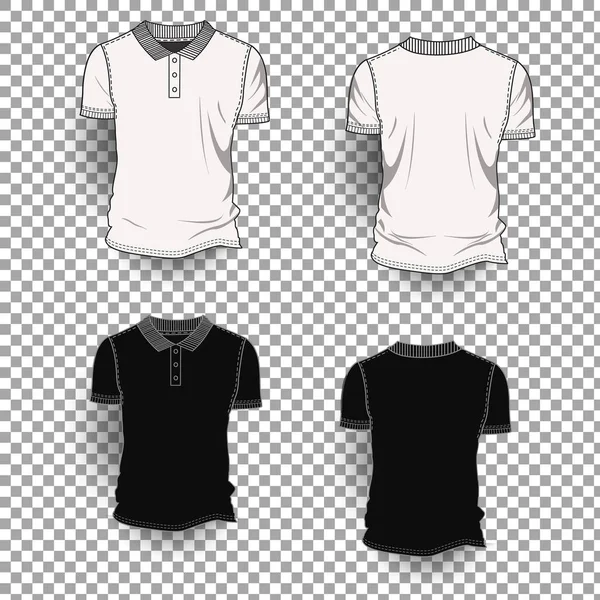 T-Shirt-Vorlage vorne hinten realistisches Design-Symbol transparenten Hintergrund isoliert — Stockvektor