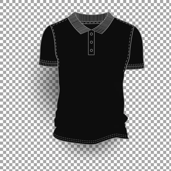 T-shirt πρότυπο εμπρός πίσω ρεαλιστικό σχεδιασμό εικονίδιο διαφανές φόντο απομονωμένες — Διανυσματικό Αρχείο