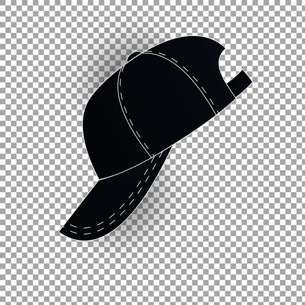 Λευκό και μαύρο μπέιζ-μπώλ ΚΑΠ σύνολο εικονιδίων. Μπροστινή όψη. Σχεδίαση προτύπου closeup διανύσματος. Μακέτα για το μαρκάρισμα και διαφημίζουν απομονωμένες σε διαφανές φόντο. — Διανυσματικό Αρχείο